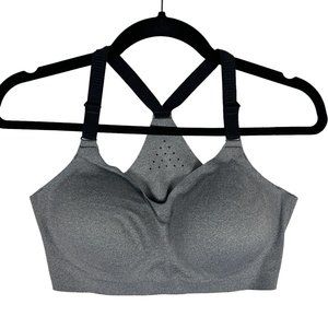 All In Motion Womens Sz M High Support Bonded Sports Bra Racerback Heather Gray